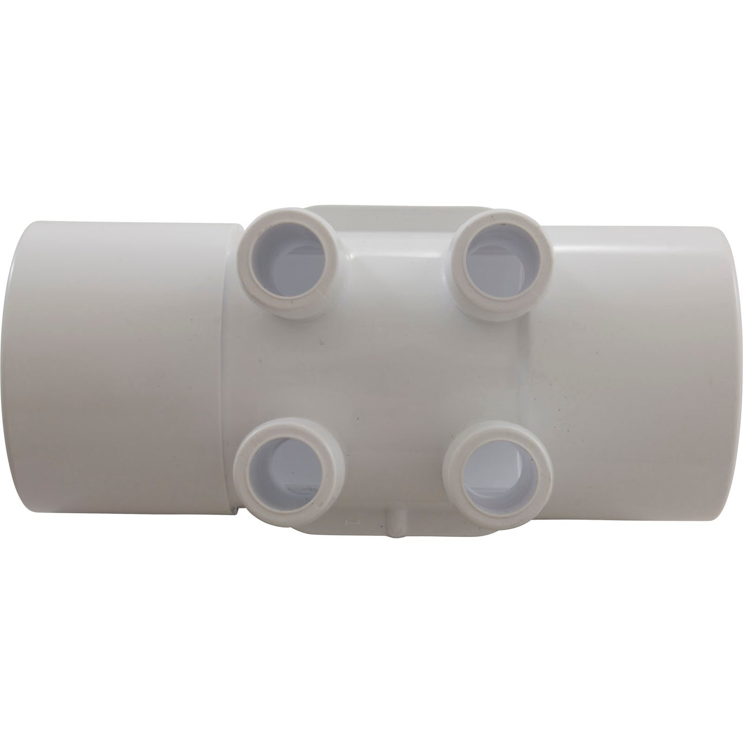 Manifold, 3/4" Barb, 4 Port, Flow Thru, 2" Slip x 2" Slip