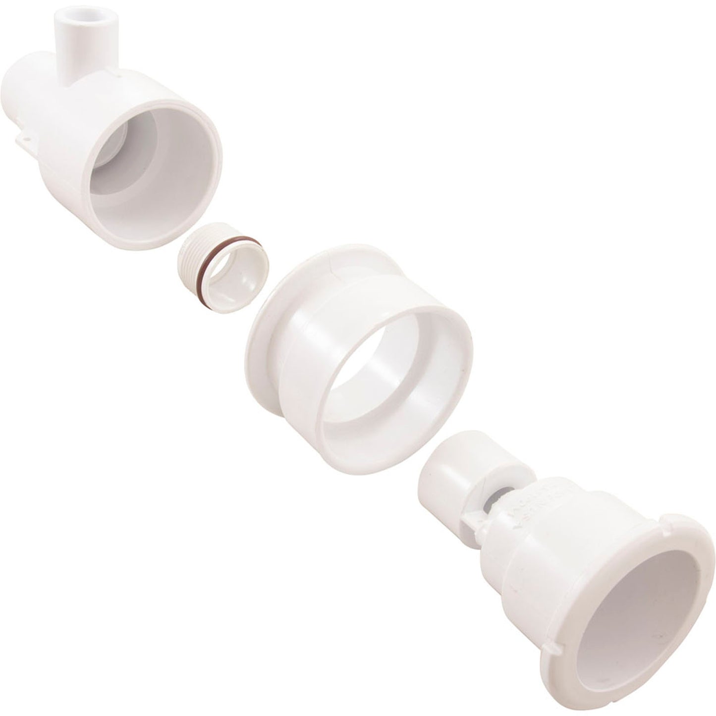 Conjunto de cuerpo de chorro, WW Poly Strm Gunite, a1"spg, w1-1/2"spg, blanco, rosca