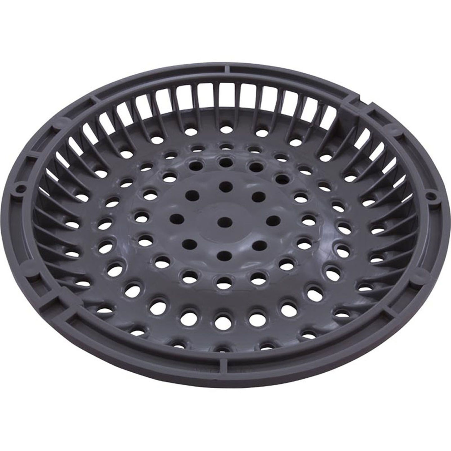 Main Drain Grate, Waterway Anti Vortex, 8" Round, Gray