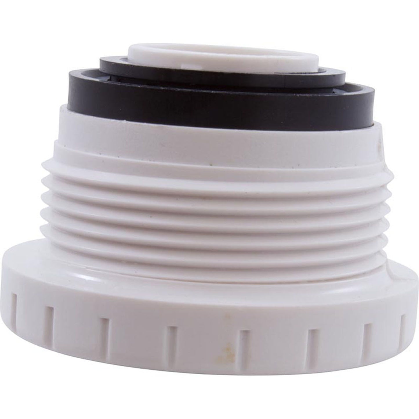 Eyeball Fitting, WW, 1-1/2"mpt, 2-1/4"fd, Plstr, White