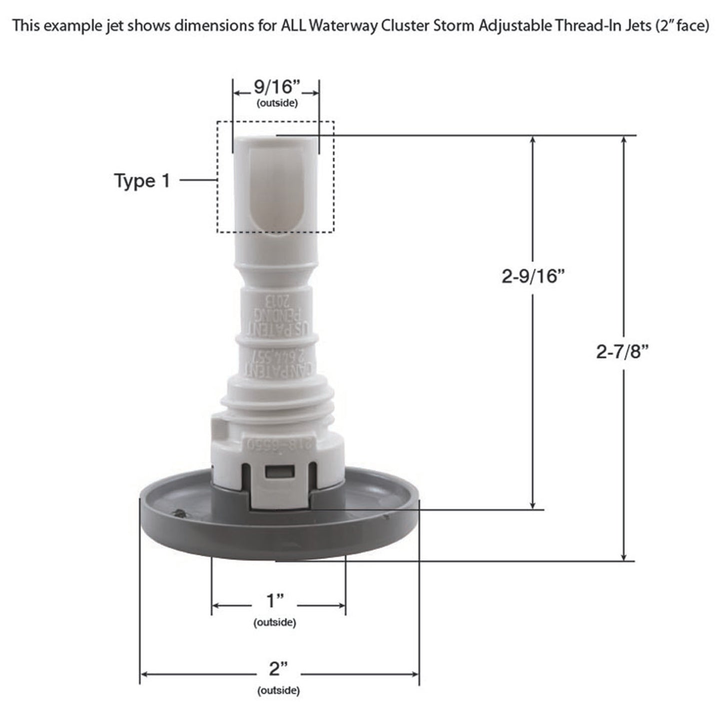 Jet Intl, WW Cluster Storm, 2"fd, Dir, Smth Scal, Gry, Thd