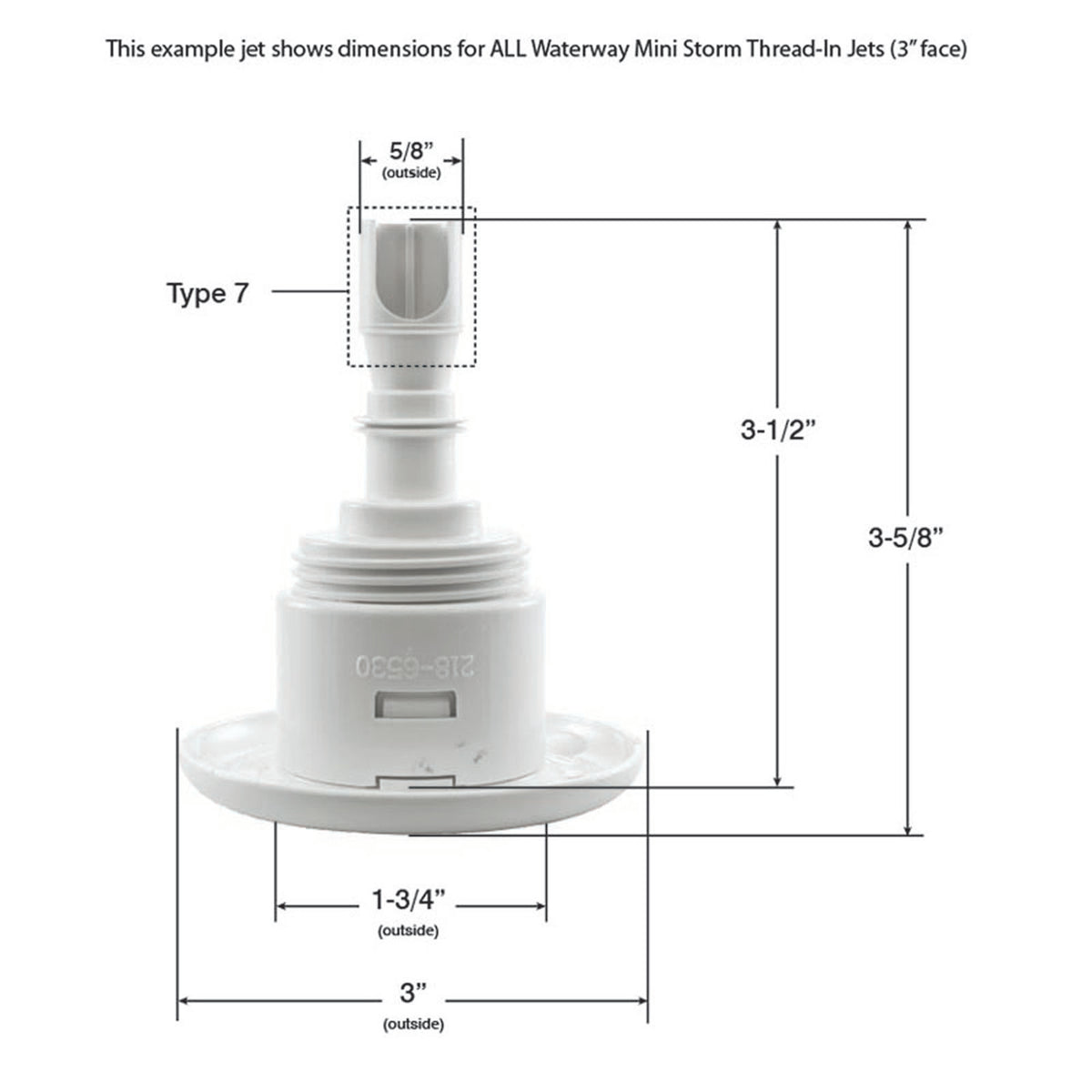 Jet Intl, WW Mini Storm, 3"fd, Dir, Scalloped, SS/Blk, Thd