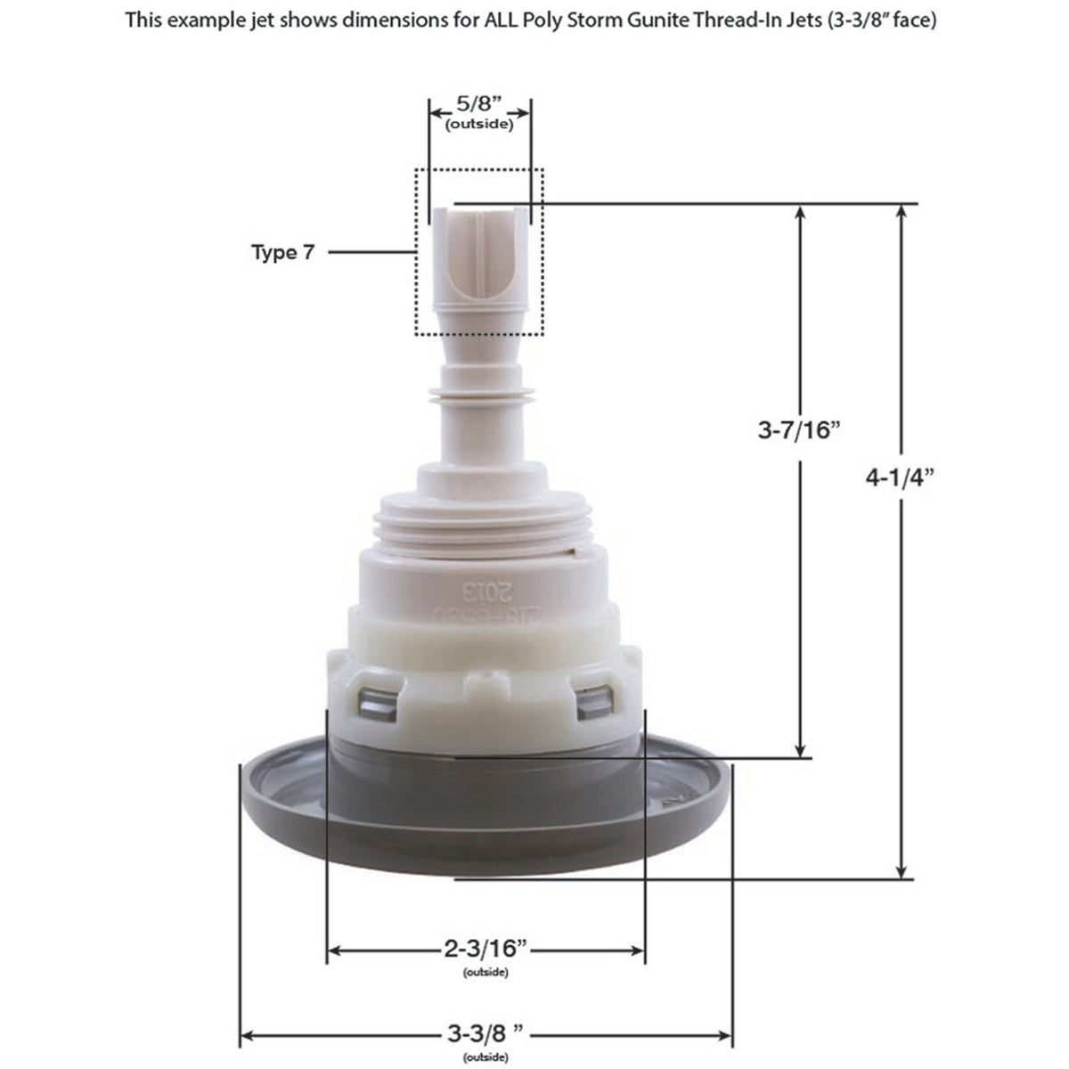 Jet Intl, WW Poly Storm Gun, 3-3/8"fd, Roto, Smth, SS/Blk, Thd