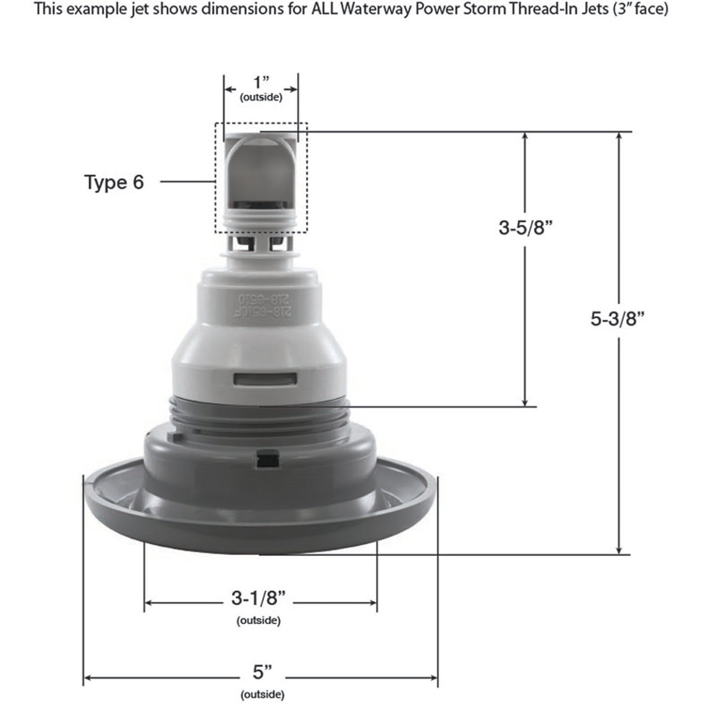 Jet Intl, WW Power Storm, 5"fd, Twin Roto, Smth, SS/Gry, Thd