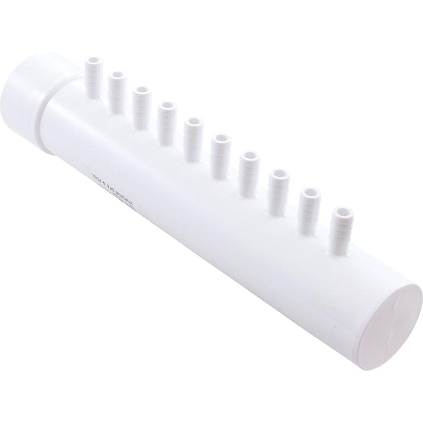 Collecteur, cannelé 3/8", 10 ports, extrémité sans issue, robinet 1-1/2"