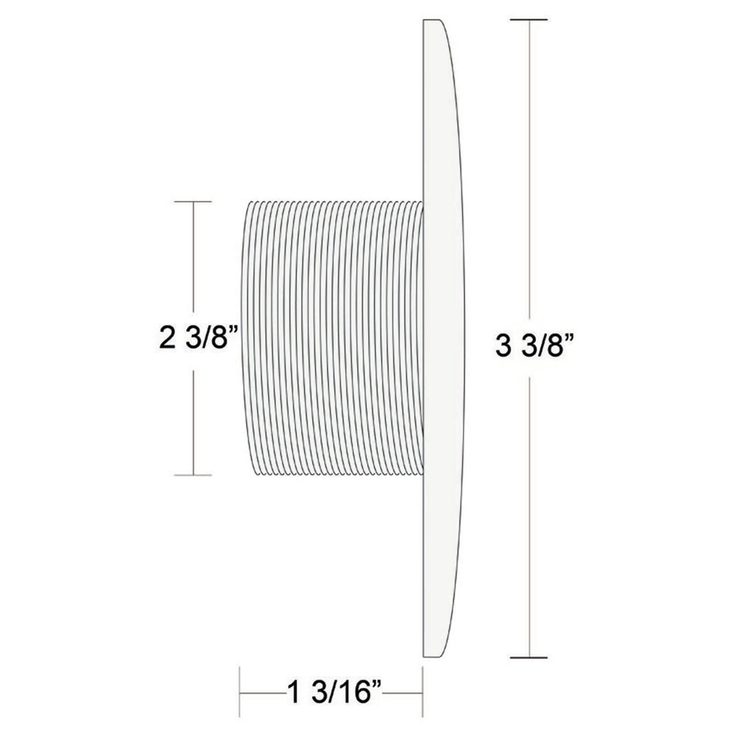 Wall Fitting, BWG/HAI Hydro Jet, 2-3/8"hs, Blk