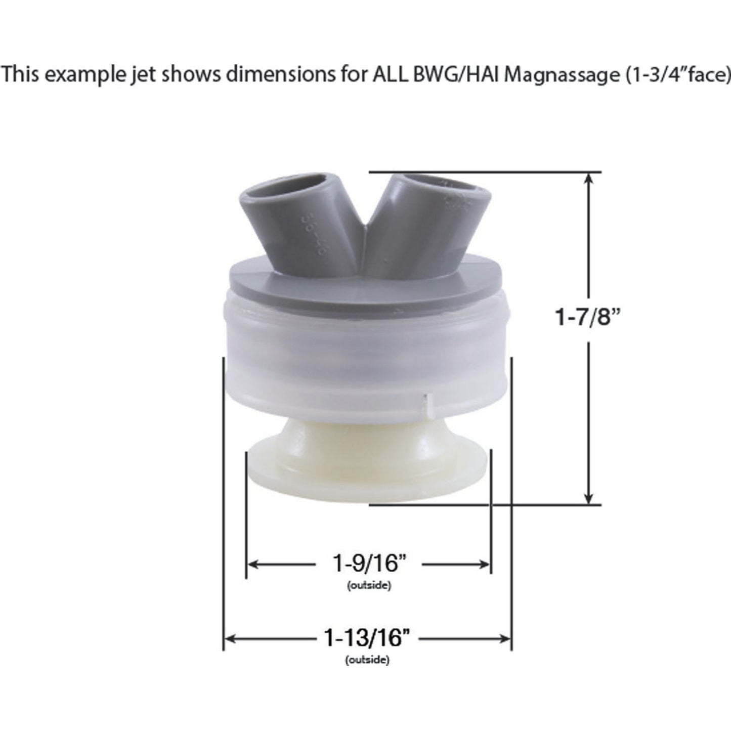 Nozzle, Balboa Water Group/HAI Magnassage, Roto, White