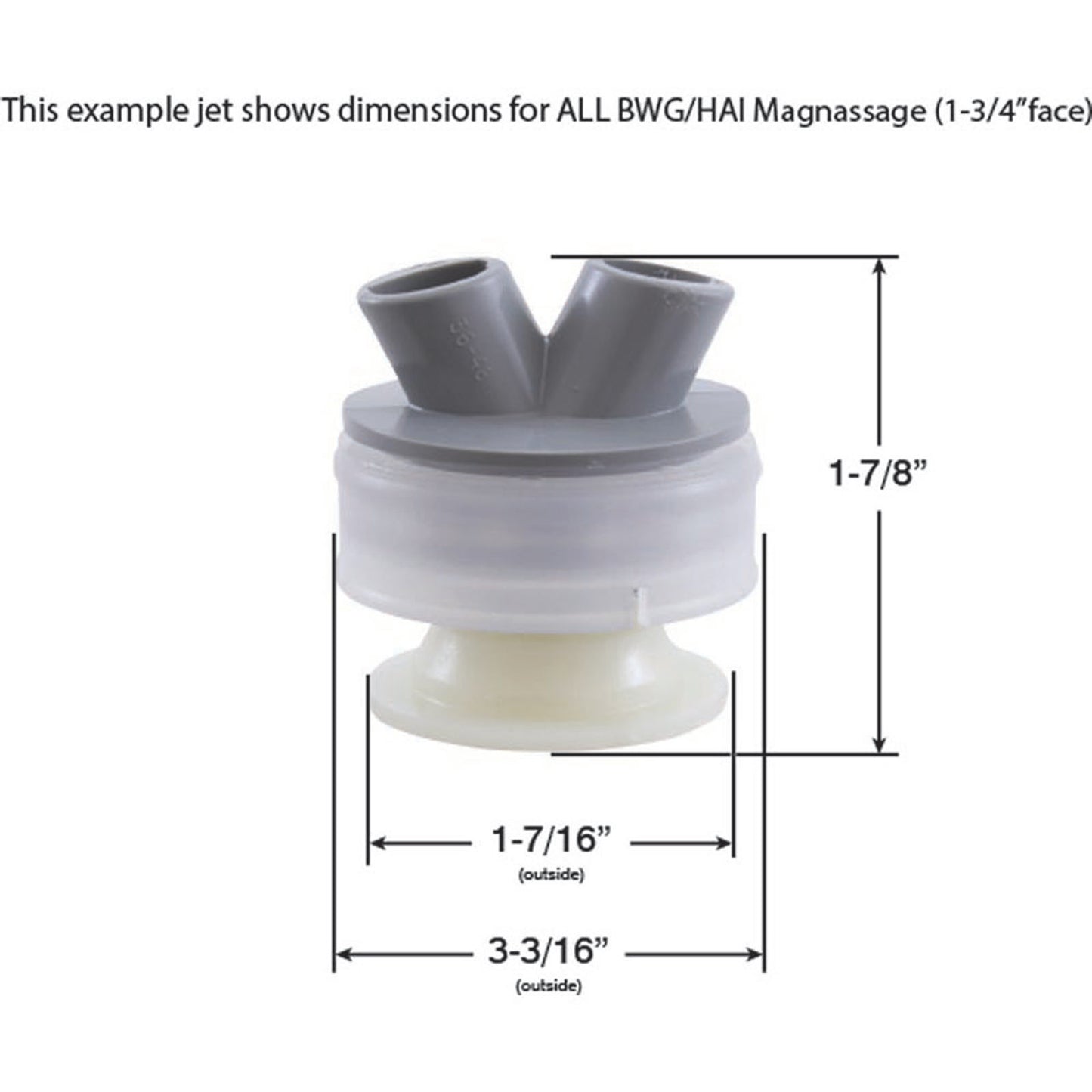 Nozzle, BWG/HAI Magnaflo, Eyeball w/Cage, White