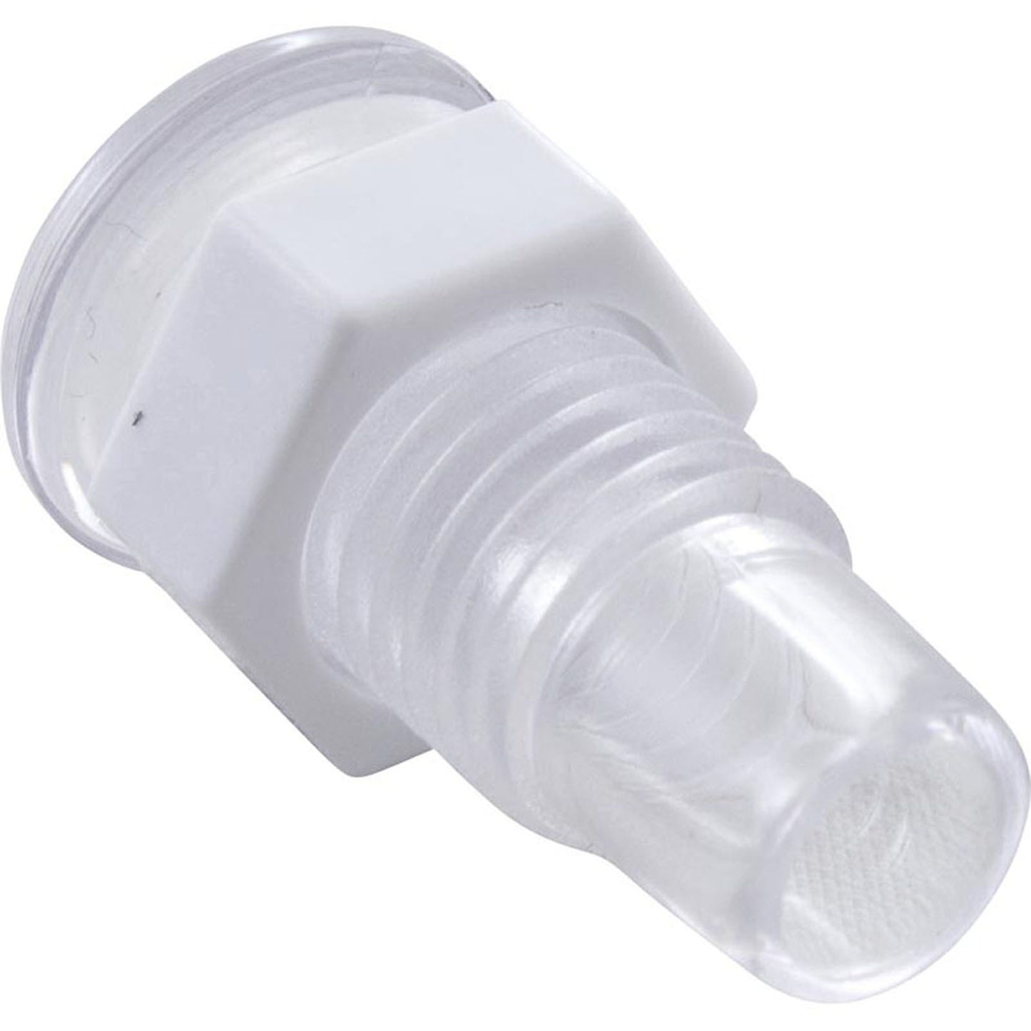 Light Wall Fitting, RD, Mini POL, 1/2"hs, 11/16"fd, Clear