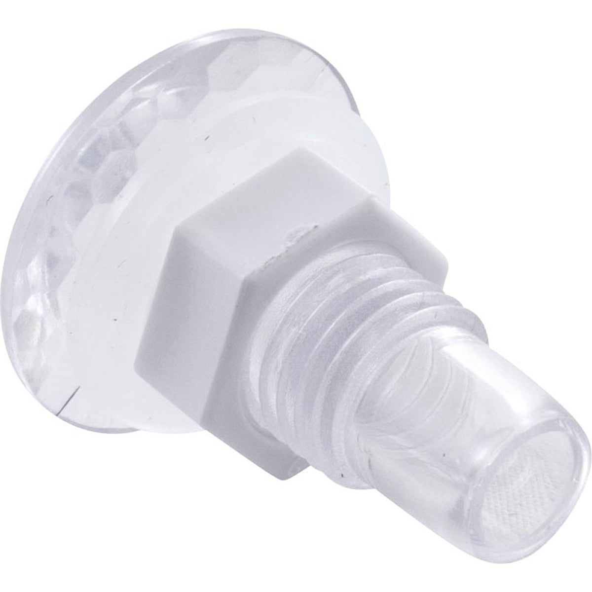 Light Wall Fitting, RD, Mini POL, 1/2"hs, 1"fd, Clear