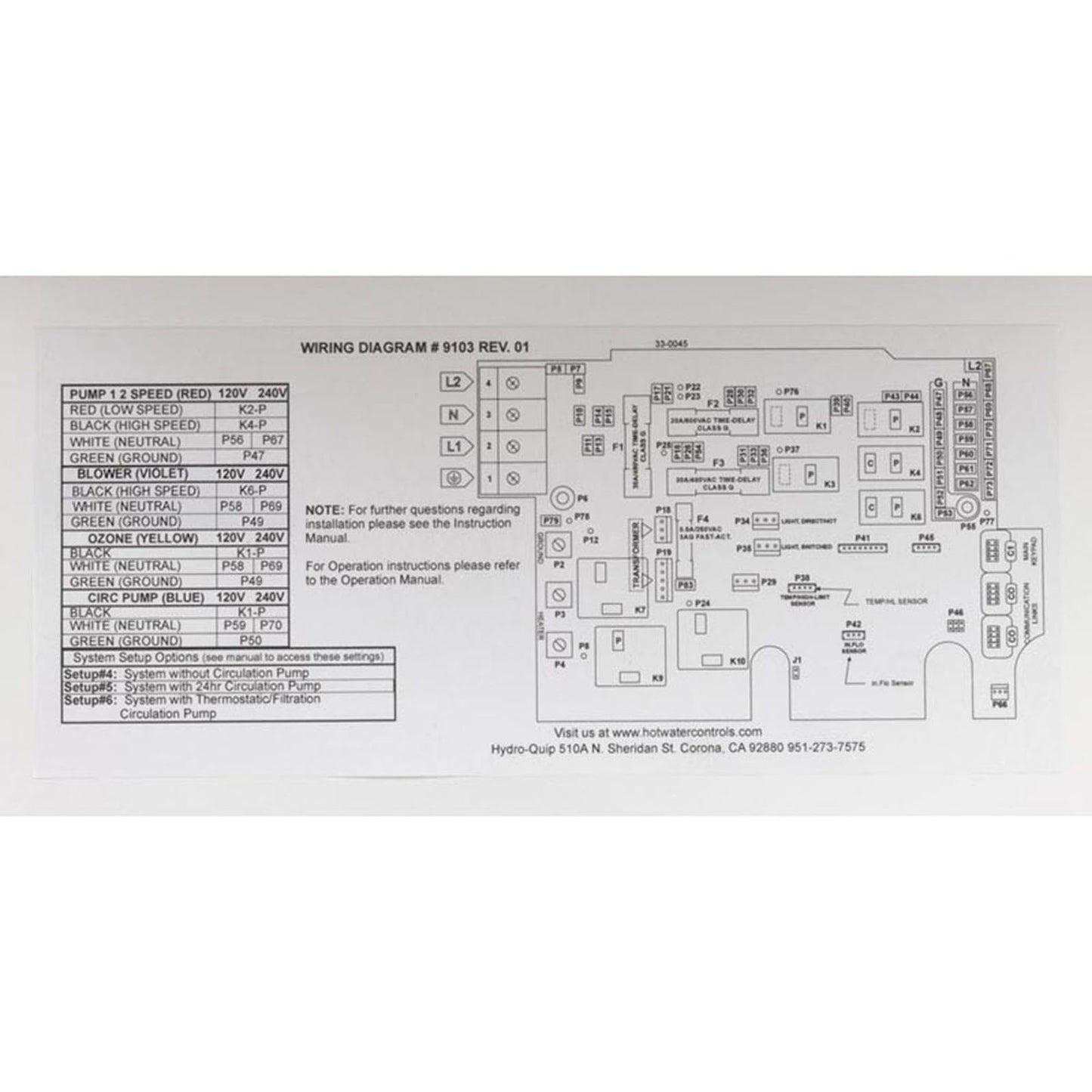 Control, Hydro-Quip PS6702Y-LH, P1, Bl, Oz, Lt, LH, 115v/230v