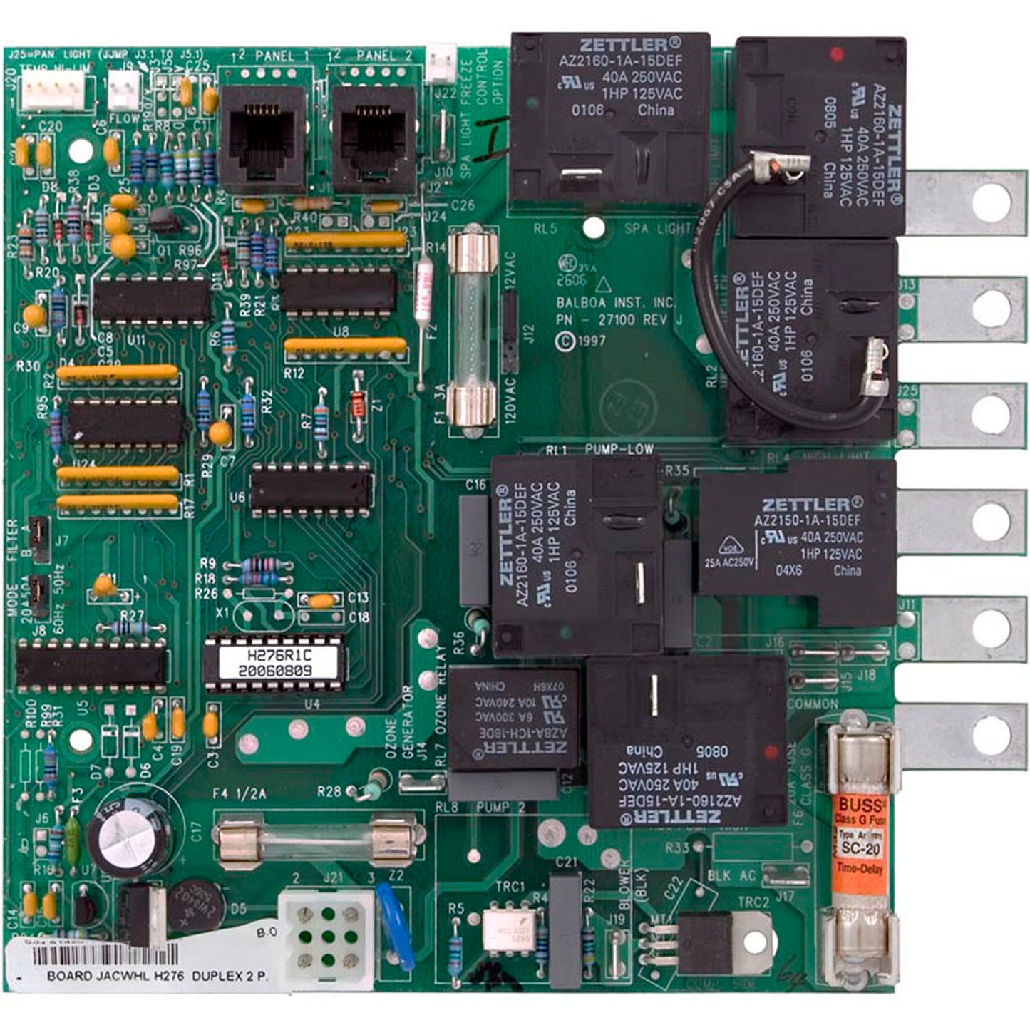 PCB, Jacuzzi, H276, Analog, 2-pump, with Phone Plug