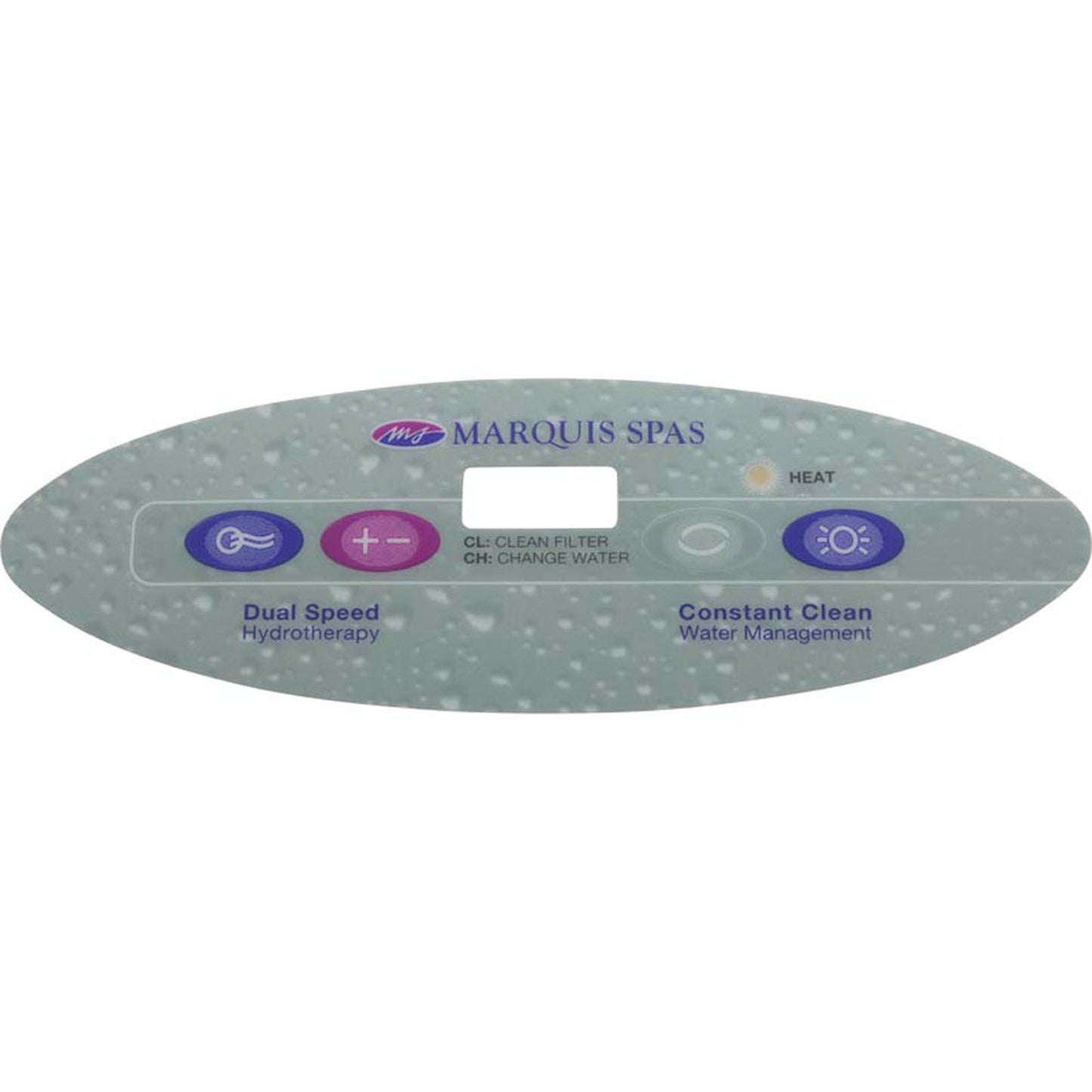 Overlay, Marquis Spas, 4 Button, P1, Temp, Lt