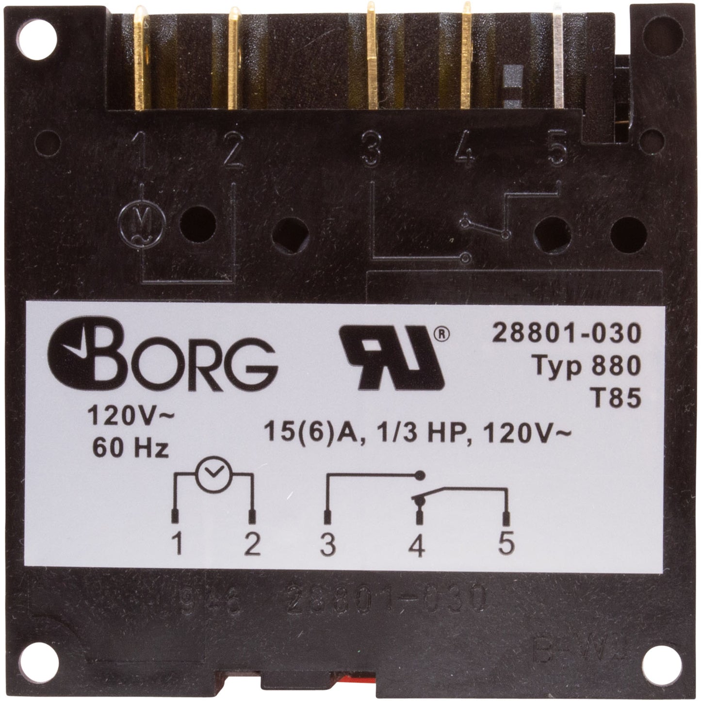 Timer, Diehl, SPDT, Panel Mount, 115v, 15A, 24hr