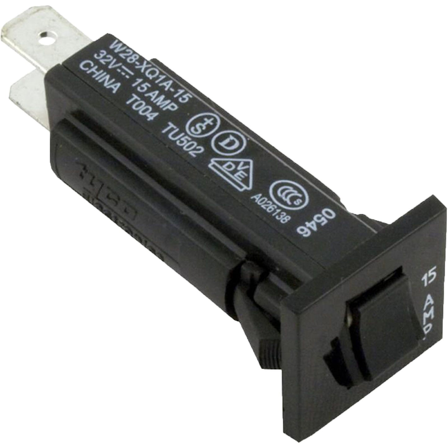 Disjoncteur, P et B, 15 A, Push Thru