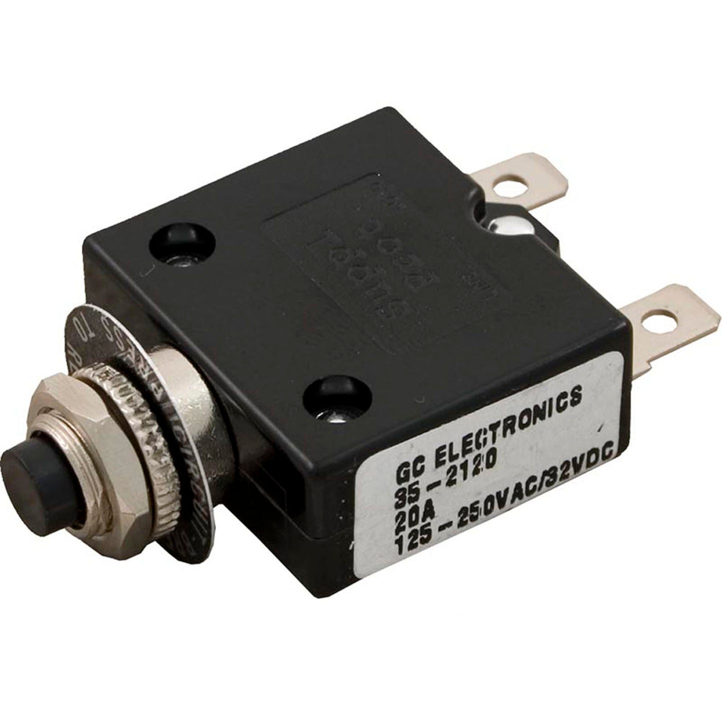 Circuit Breaker, Panel Mount, 20A, 115v