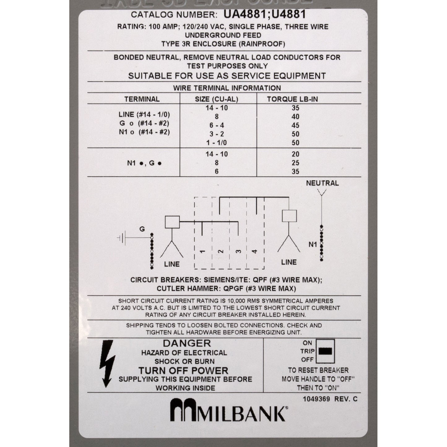 Load Center, GFCI Disconnect, 115v/230v, DP, 50A