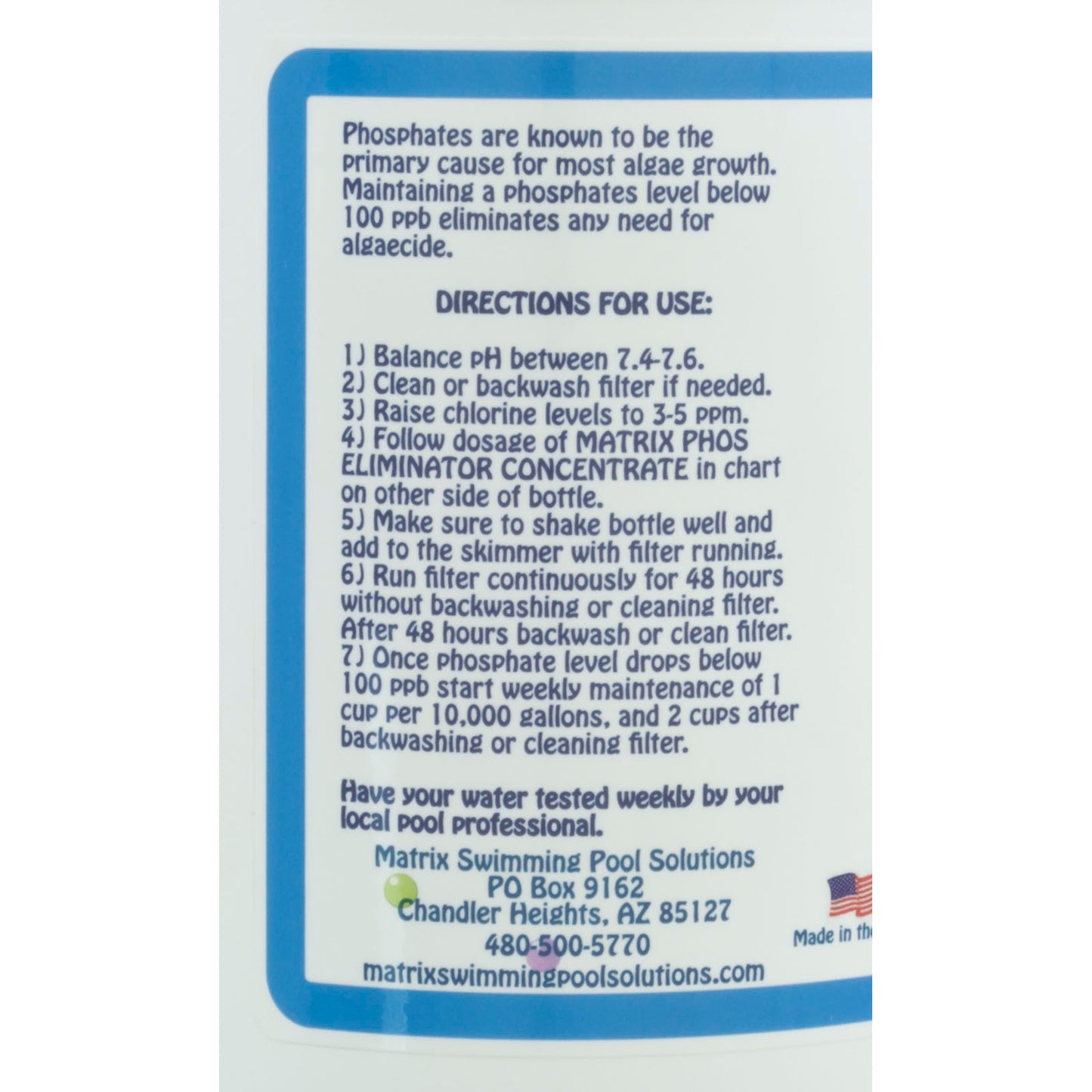 Éliminateur de phosphate, concentré Matrix Phos Eliminator, 64 oz