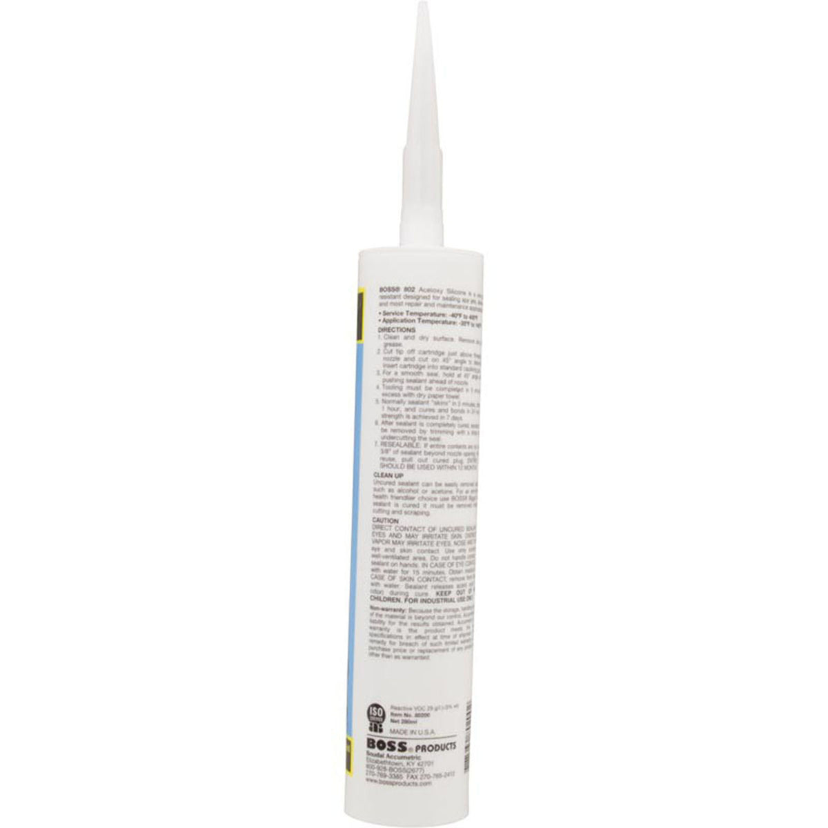 Silicone, Boss 802 General Purpose, 10.3 oz, Clear