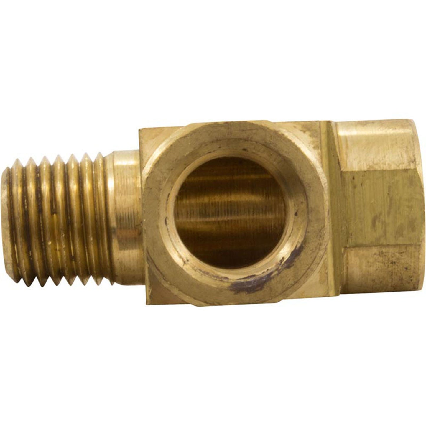 Tee, Anderson Metals, 1/4"mpt x 1/4"fpt x 1/4"fpt, Brass