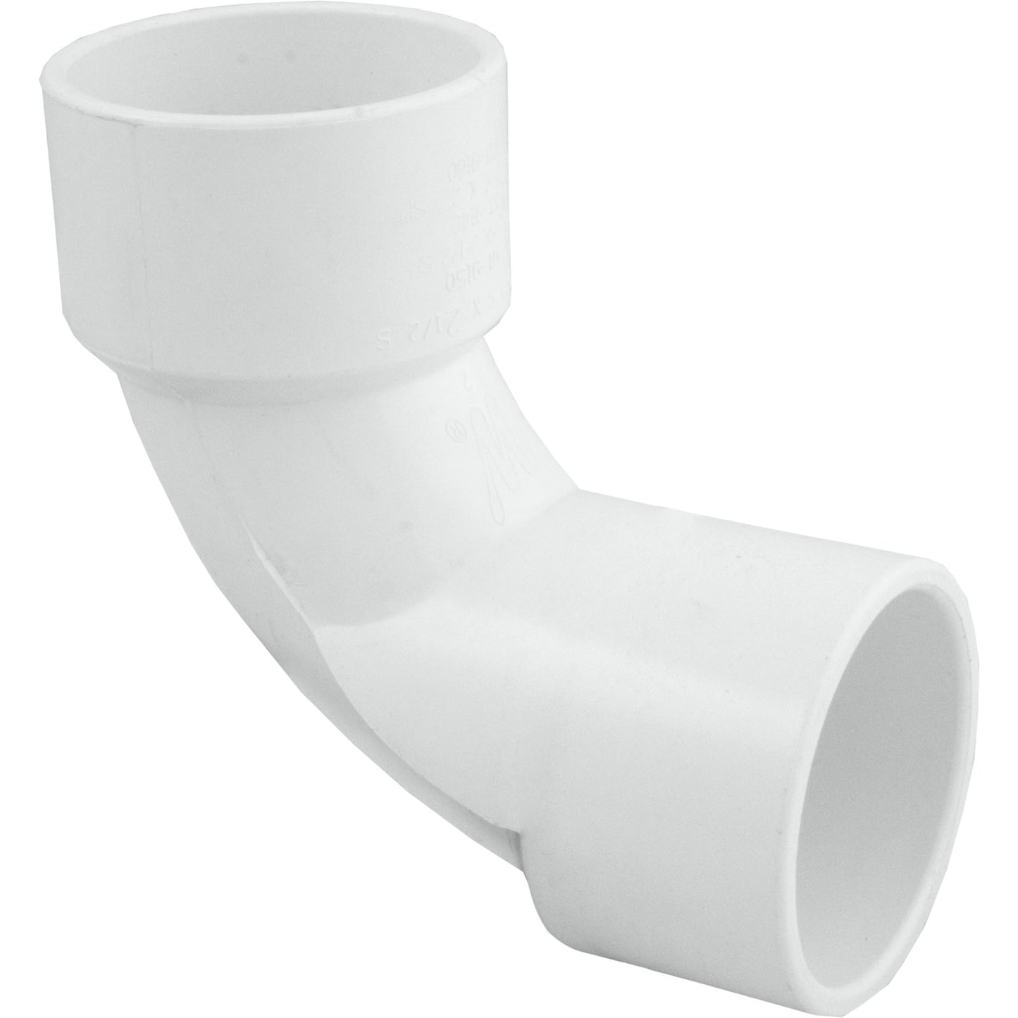 90 Elbow, Sweep, 2-1/2" Slip x 2-1/2" Slip, PVC