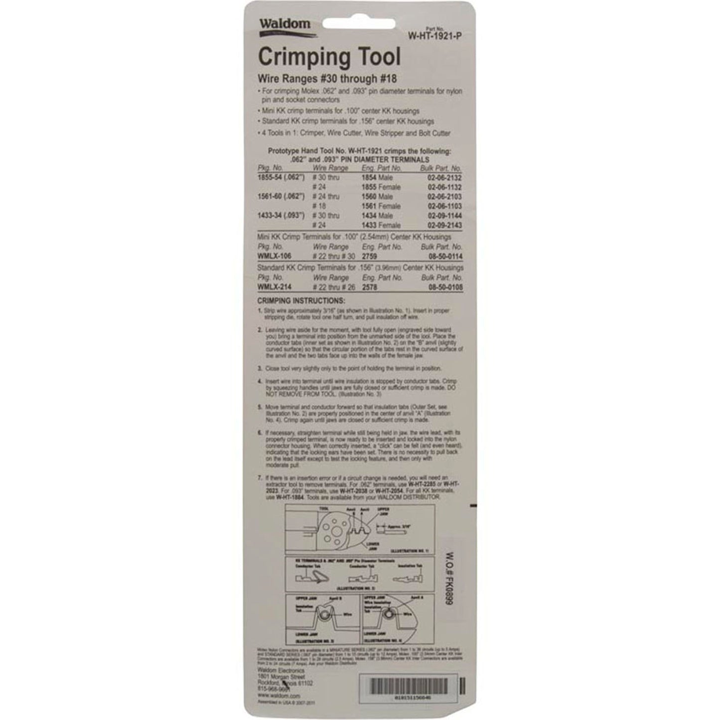 Tool, Hand Crimping, Multi Purpose, Molex AMP
