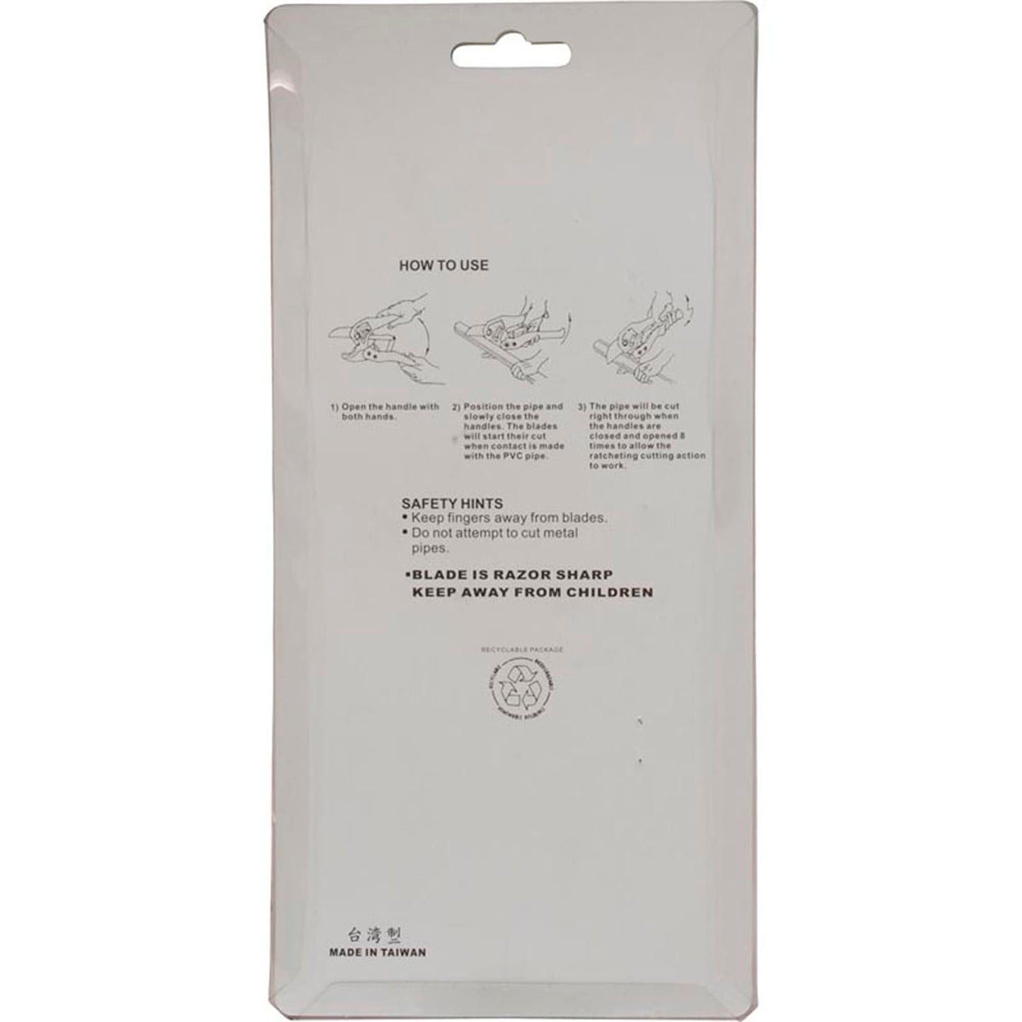 Herramienta, Pasco, cortador de tubos de PVC, 1"