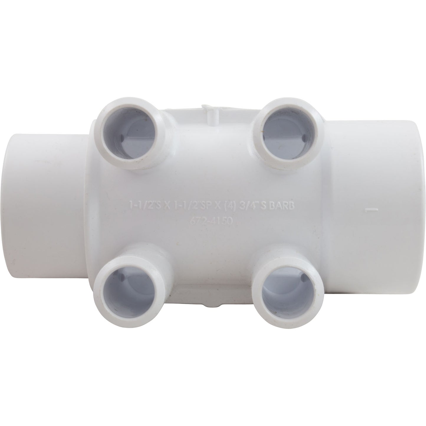 Colector, 3/4" sb, 4 puertos, flujo continuo, 1-1/2" sx 1-1/2" spg, SP