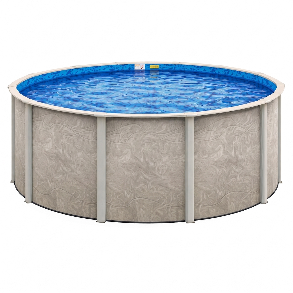 15' Round Above-Ground Pool with 54" Resin Wall | Bay Burst Hybrid | 35-Year Warranty
