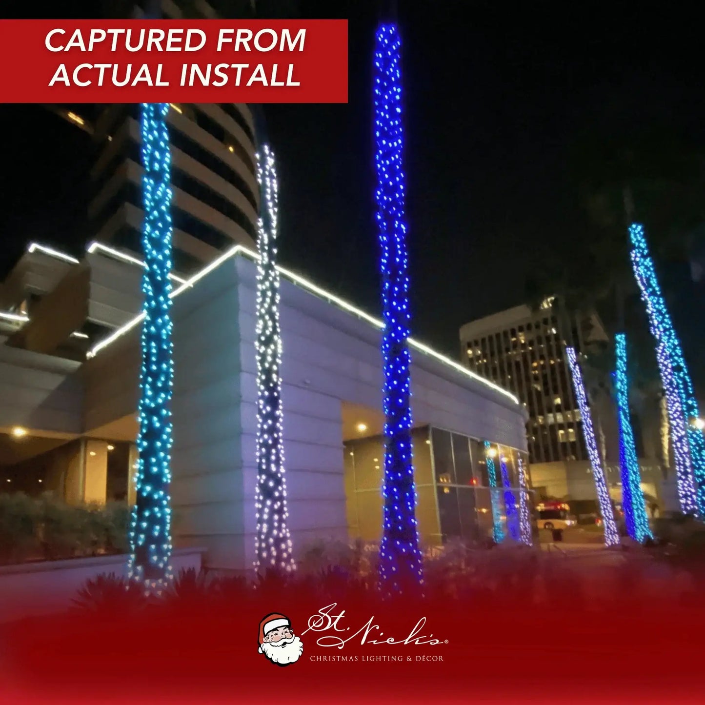 LED Mini Lights 5MM Blue Static - 6" Spacing