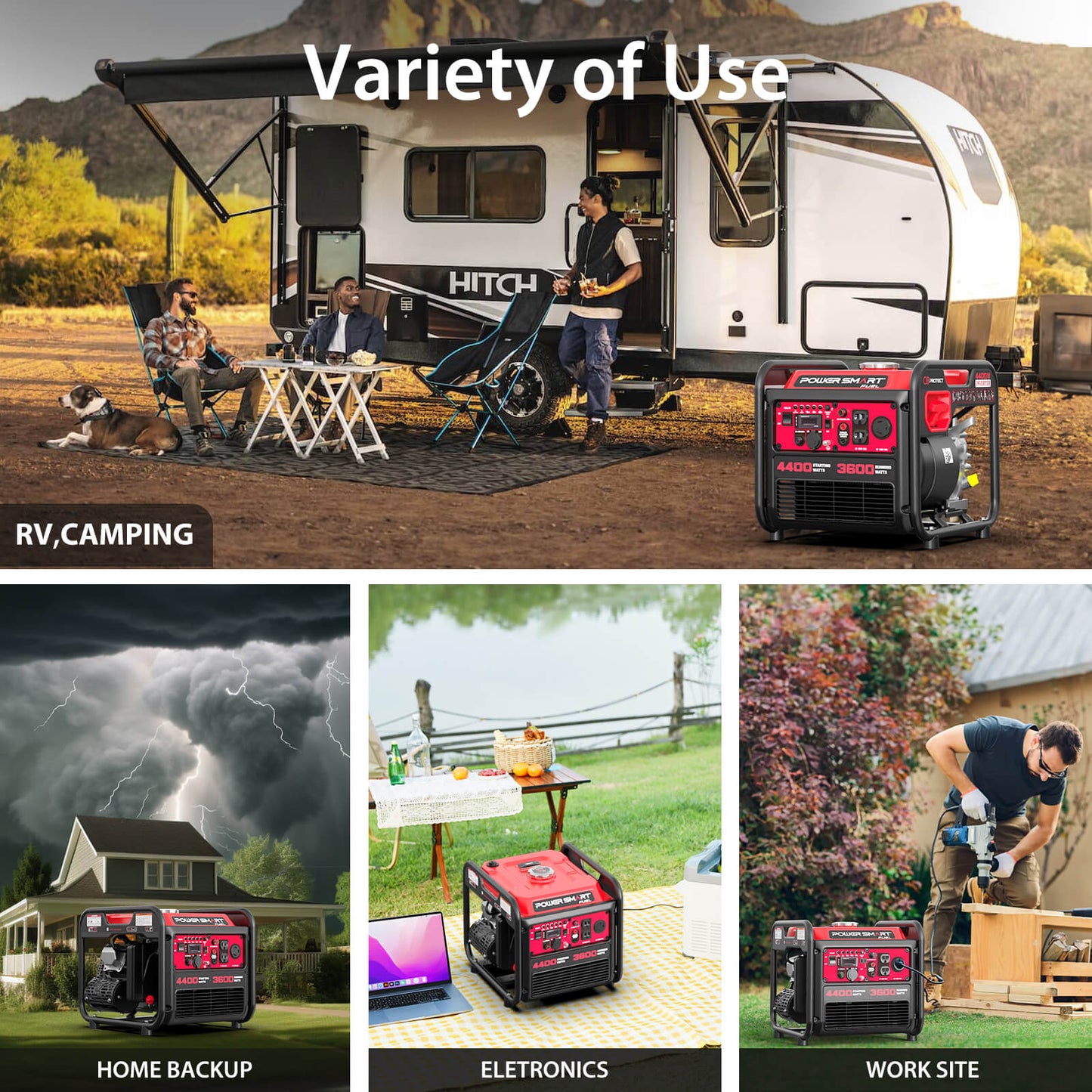 Preorder: 4400W Open Frame Inverter Generator w/ CO Alert DL5040-W