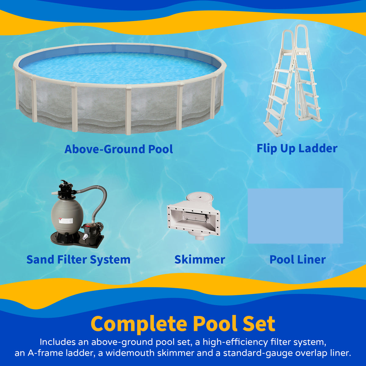 Trinity 18' Round above-ground pool package, feature detail (image 8)