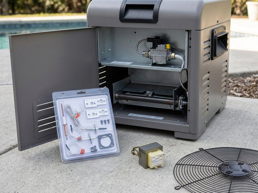 Hayward H-Series heater igniter replacement on a daylight pad