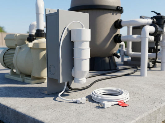 Salt cell with replacement cord on a daylight equipment pad