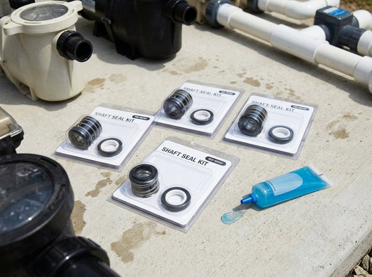 Pool pump seal kits on a daylight equipment pad