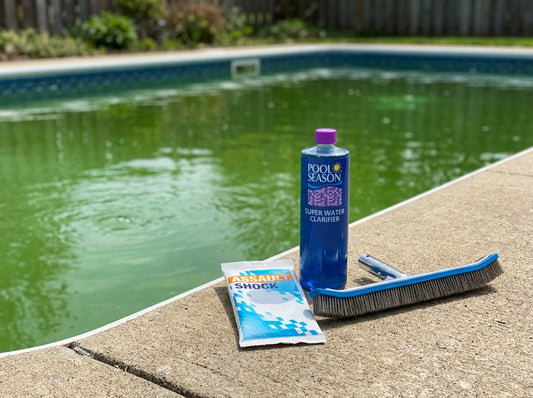 Green pool with recovery supplies on a daylight deck