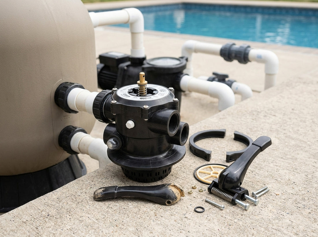 Multiport valve handle replacement on a daylight pad