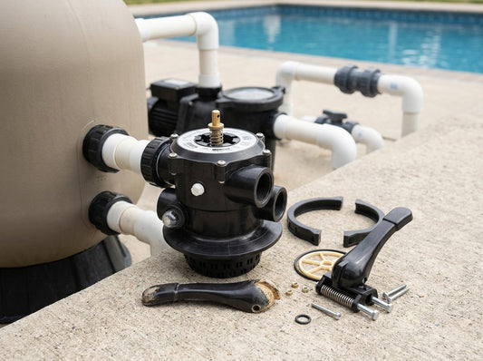 Multiport valve handle replacement on a daylight pad