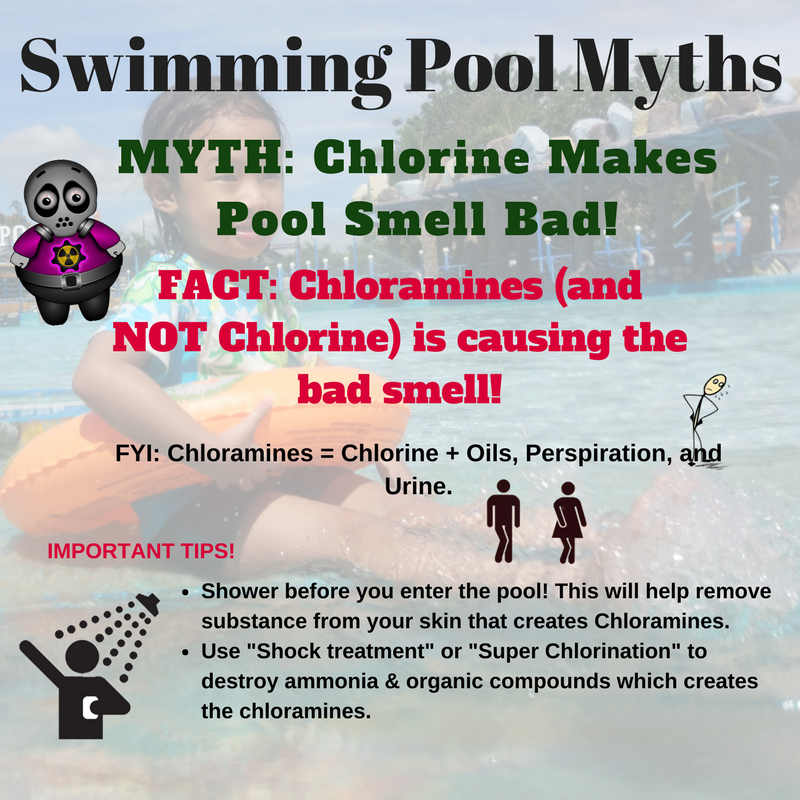 Swimming Pool Myths # 4 Chlorine Makes Pool Smell Bad!