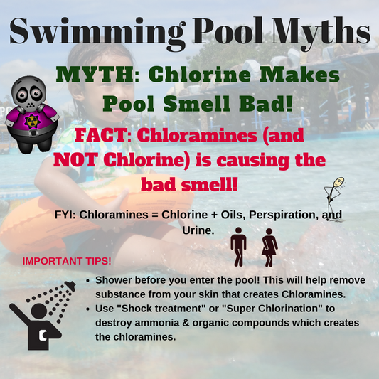 Swimming Pool Myths # 4 Chlorine Makes Pool Smell Bad!