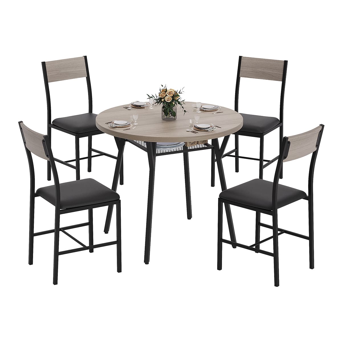 Indoor Round Dining Set, 5-Piece