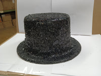 Chunky Black Glitter Top Hat