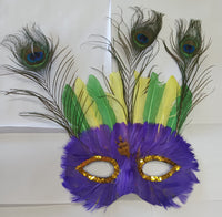 Multi Color Feather Eye Mask with Sequins