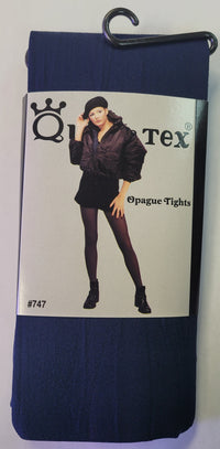 Opaque Navy Blue Tights Women's