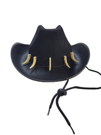 Black Cowboy Hat with Teeth Novelty Costume Accessory
