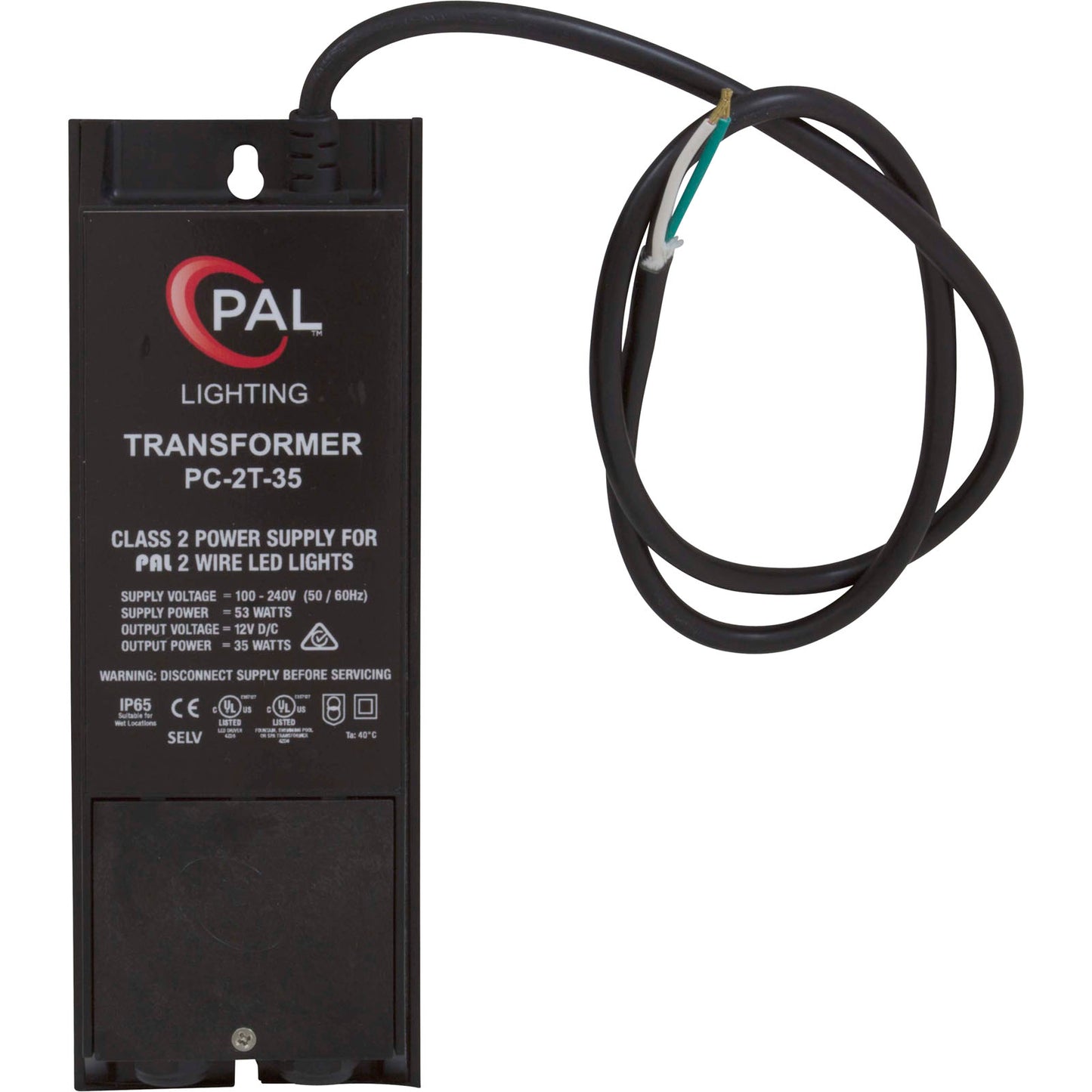 Alimentation 2 fils PAL PC-2T, sortie 12 V CC, 35 W