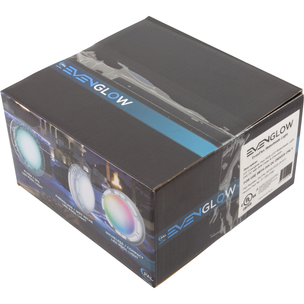 EvenFlow 5'0" Waterblade Light 24vdc, 22w, 80ft, Mt Clps