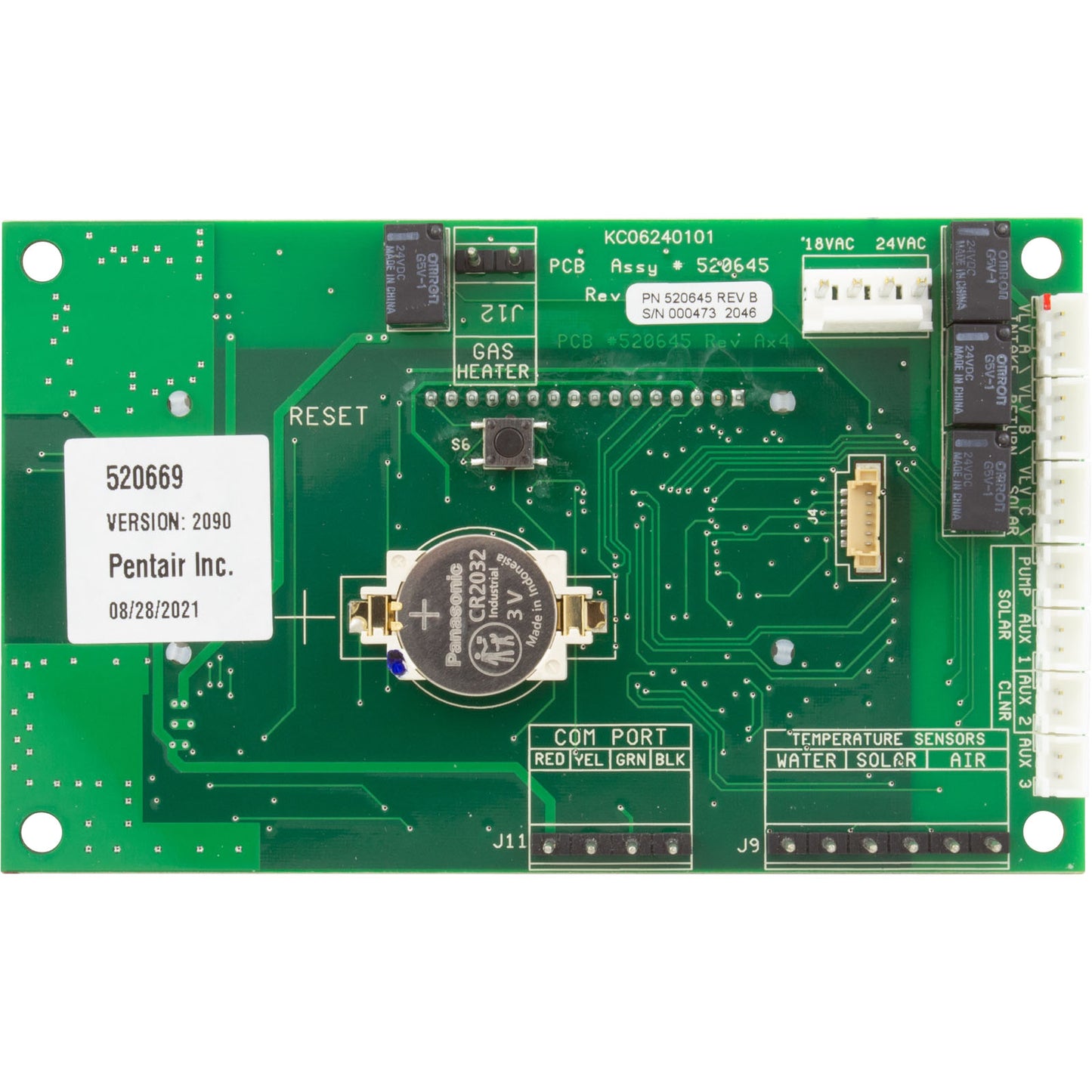 PCB, Pentair, SunTouch, Single Body