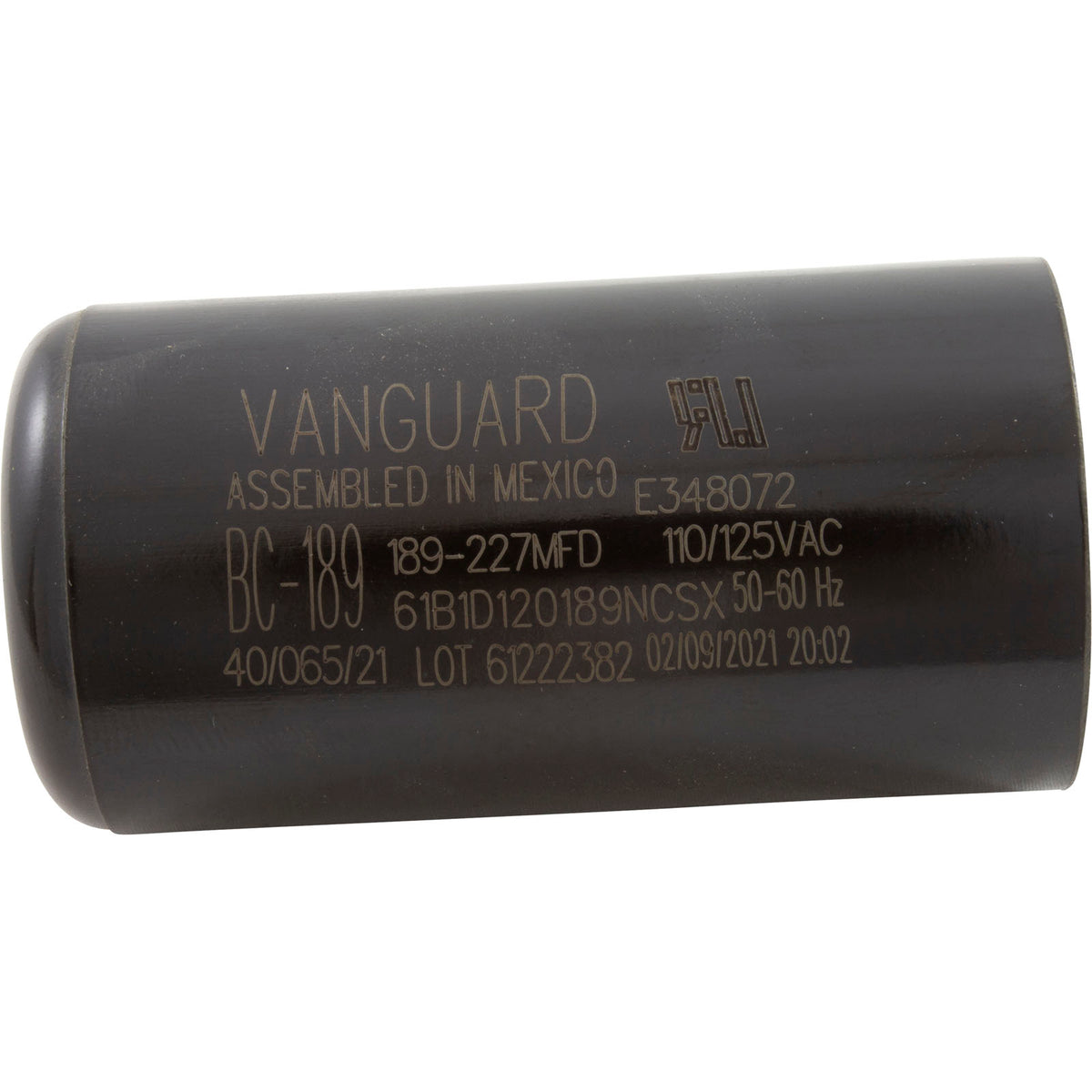 Start Capacitor, 189-227 MFD, 115v, 1-7/16" x 2-3/4"