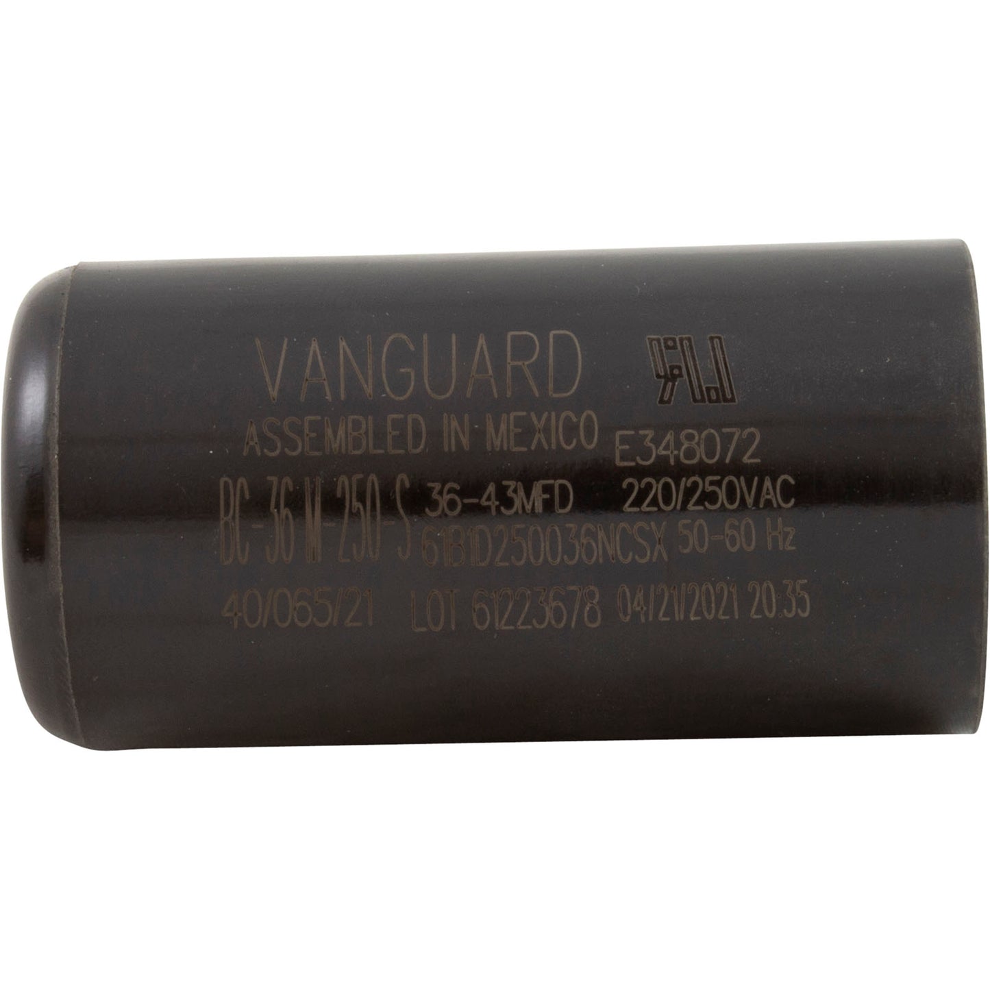 Start Capacitor, 36-43 MFD, 250v, 1-7/16" x 2-3/4"